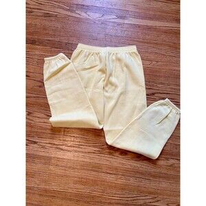 VTG 80’s Ultra Sweats By Pannill Butter Yellow Cuff Sweatpants Women L Cotton